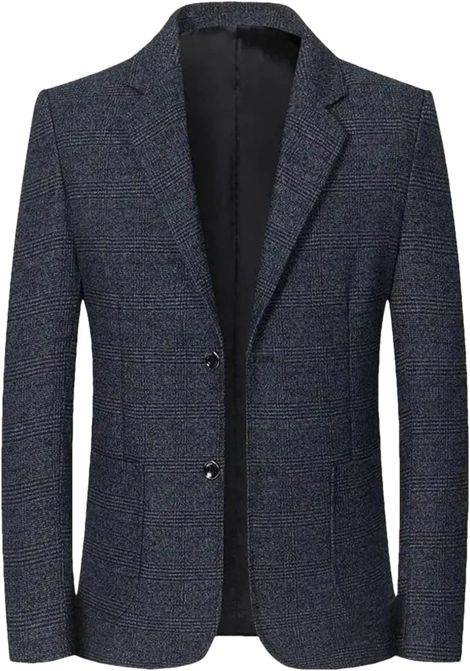 Men Spring Plaid Blazers Jackets Men Business Formal Suits Jackets Male Autumn Casual Slim Fit Blazers Coats