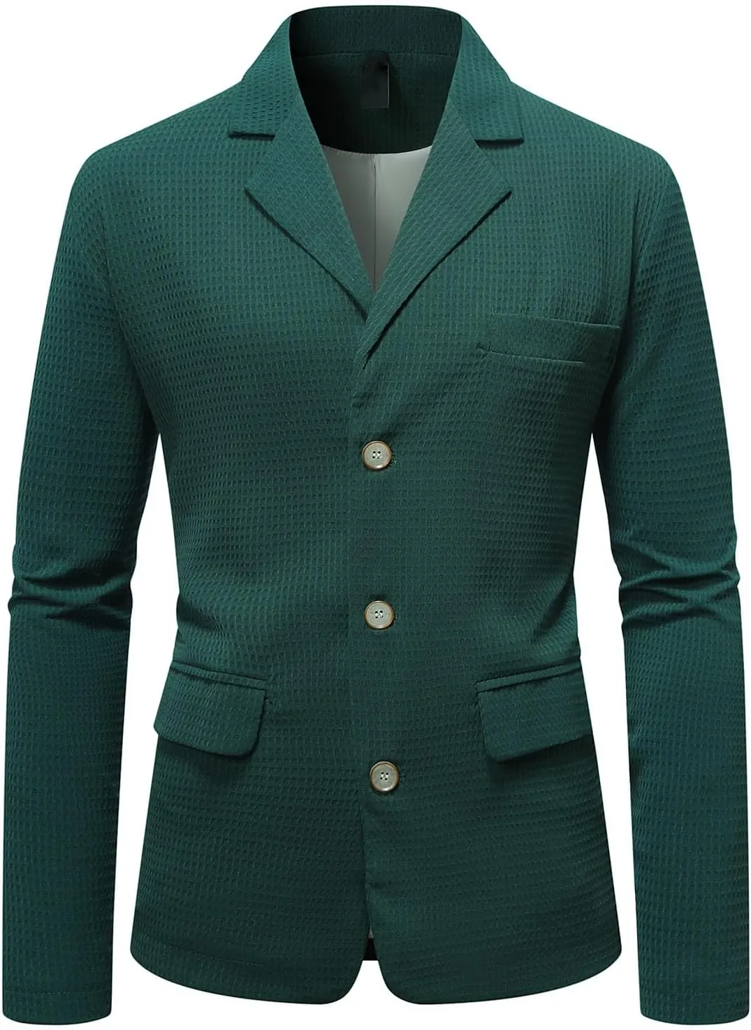 Mens Blazer Sports Coat Slim Fit 3 Buttons Solid Men's Casual Suit Blazers Jackets Lapel Collar Business Formal Coat