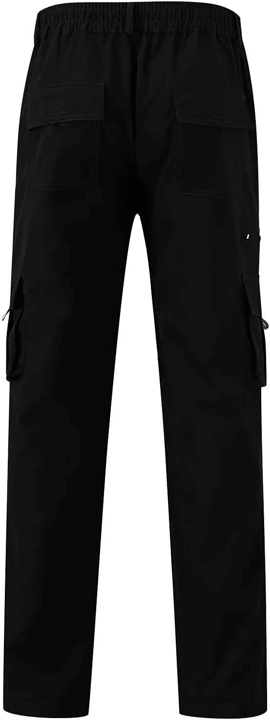 Mens Casual Jogger Pants Relaxed Fit Cargo Pants Drawstring Sweatpants Hiking Outdoor Workout Sport Pants Trousers