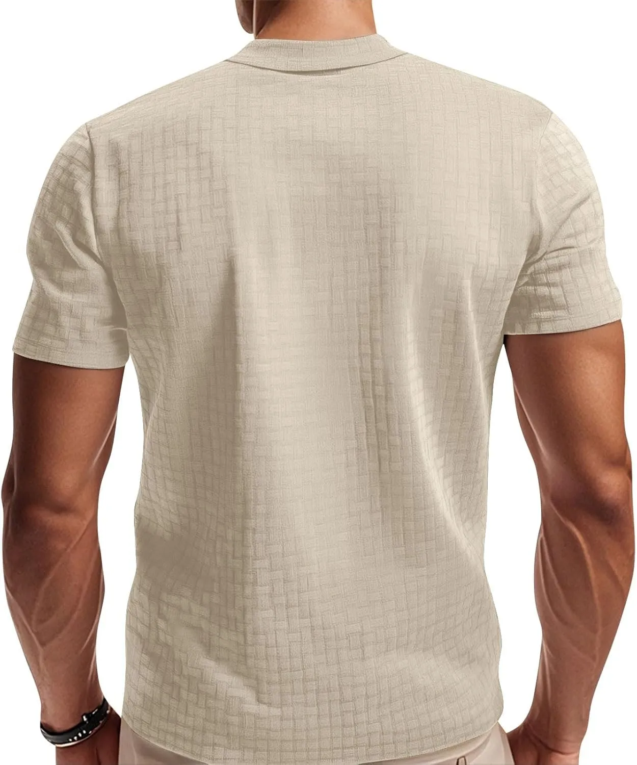Men's Casual Polo Shirts Crewneck Slim Fit Moisture Wicking Breathable Work Summer Shirts