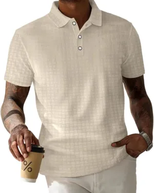 Men's Casual Polo Shirts Crewneck Slim Fit Moisture Wicking Breathable Work Summer Shirts
