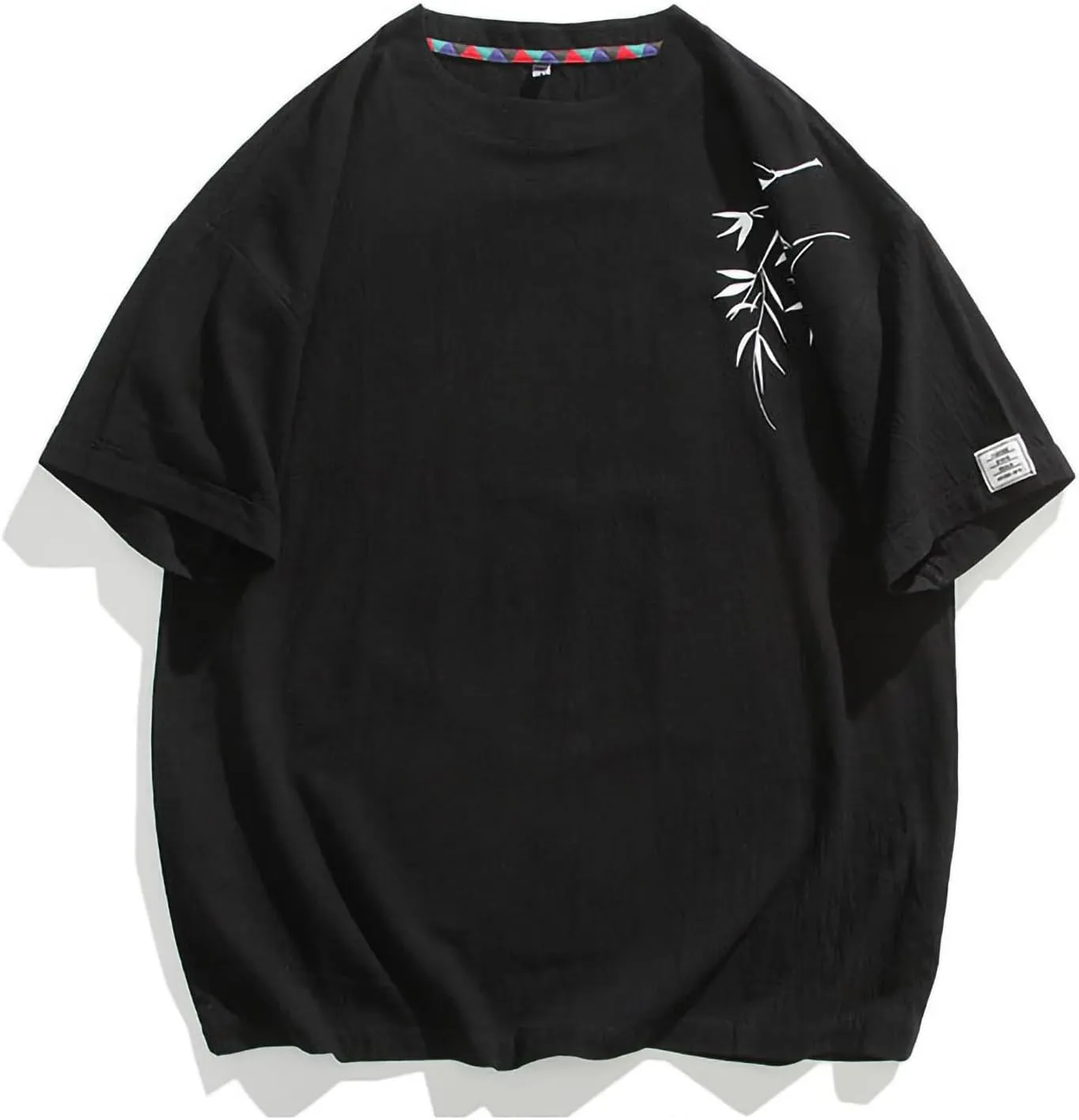 Men's Cotton Linen T-Shirts Summer Casual Lightweight Breathable Loose Tees Short Sleeve Crewneck Lounge Tops