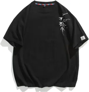 Men's Cotton Linen T-Shirts Summer Casual Lightweight Breathable Loose Tees Short Sleeve Crewneck Lounge Tops