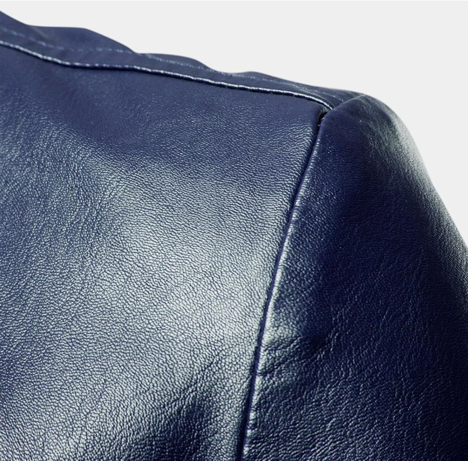 Men's Faux Leather Blazer Slim Fit Notched Lapel Formal Sports Coat Two Button Business Casual Solid Formal Jacket