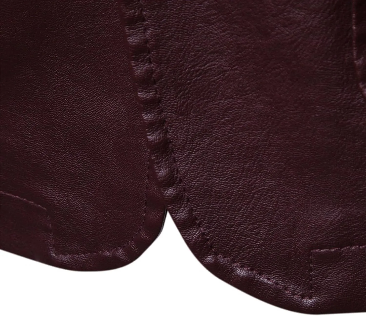 Men's Faux Leather Blazer Slim Fit Notched Lapel Formal Sports Coat Two Button Business Casual Solid Formal Jacket