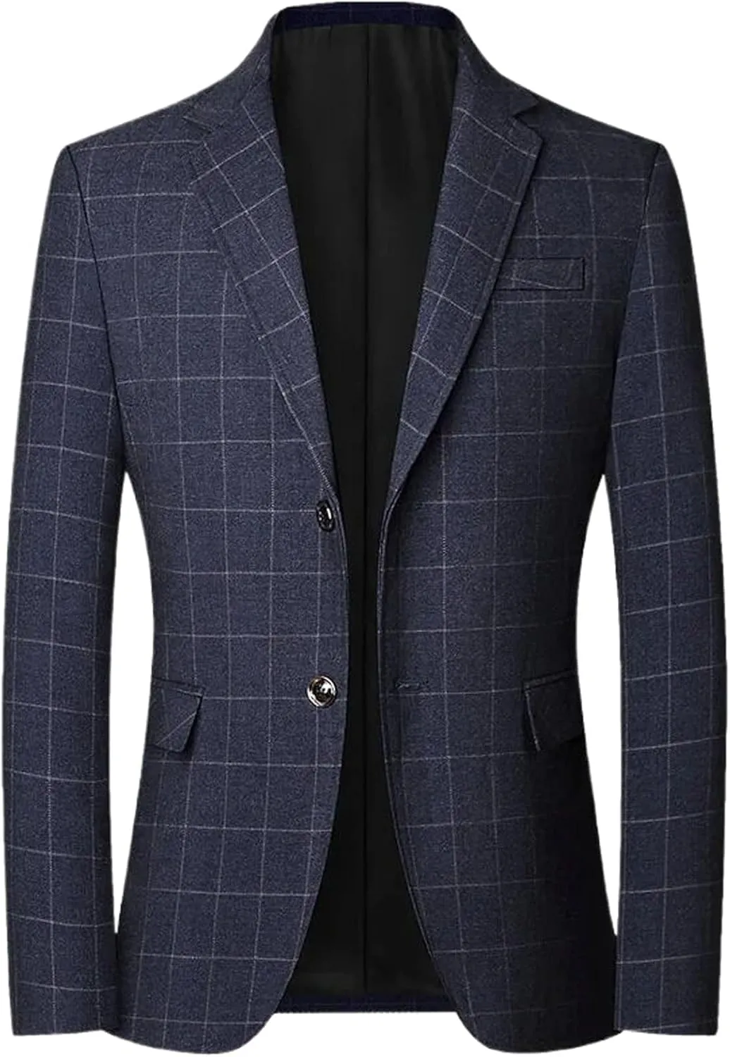 Men's Formal Business Blazers Jacket Spring Autumn Slim Checked Suits Coats Single-Breasted Blazers for Men