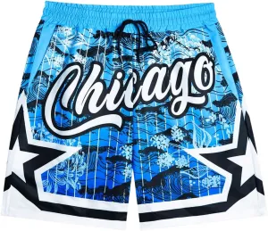 Men's Graphic Shorts Drawstring Waist Athletic Workout Shorts Casual Track Shorts Streetwear