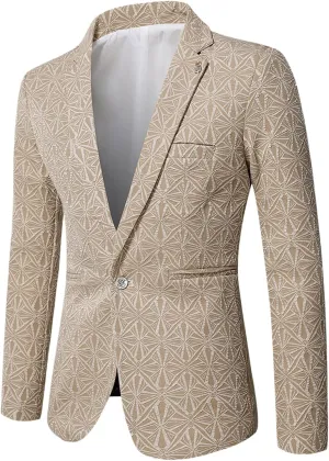 Mens One Button Sport Coat Slim Fit Casual Blazer Solid Business Travel Suit Jacket Lightweight Lapel Daily Formal Jackets