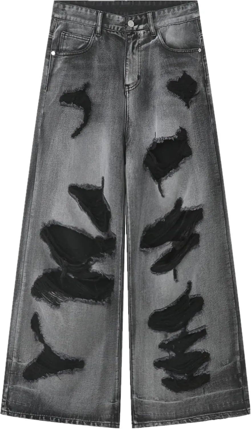 Men's Ripped Jeans  Fashionable Slim Fit Stretch Denim with,Ripped Distressed Destroyed Straight Slim Fit Jeans