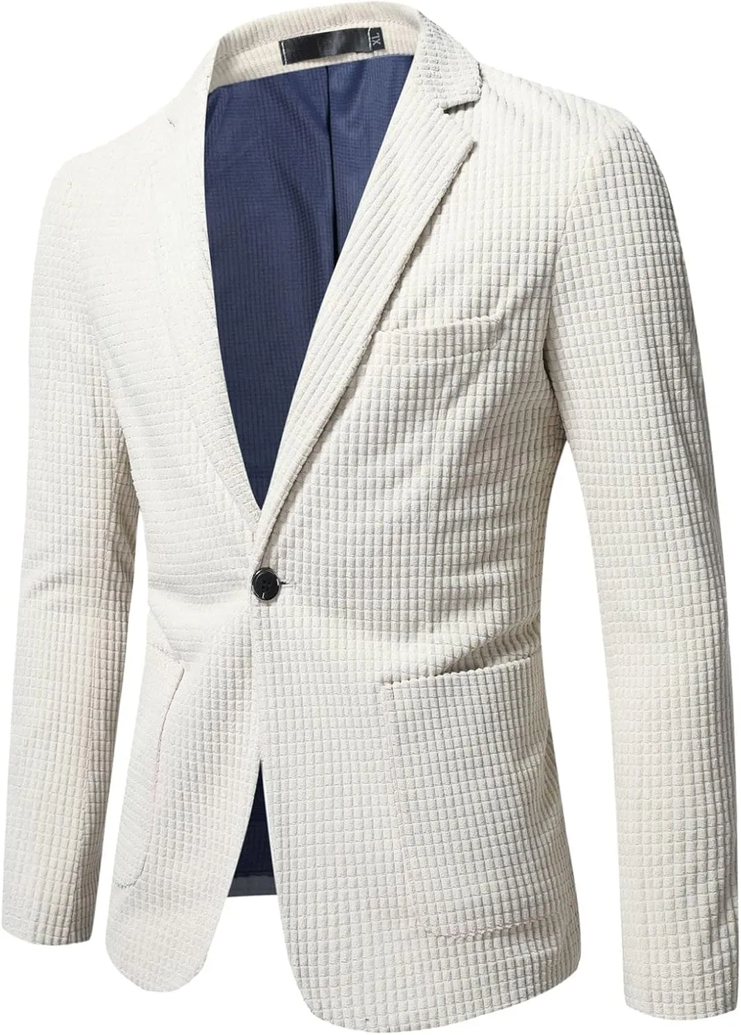 Mens Slim Classic Fit Blazer One Button Solid Business Sport Coat Lightweight Casual Suits Lapel Porm Wedding Formal Jackets