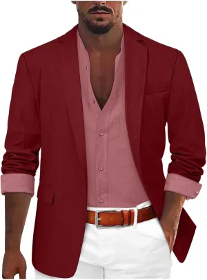 Mens Sports Jacket 2024 Business Solid Blouse Stylish Wedding Outwear Men's Coats Jackets Summer Suit For Men Blue