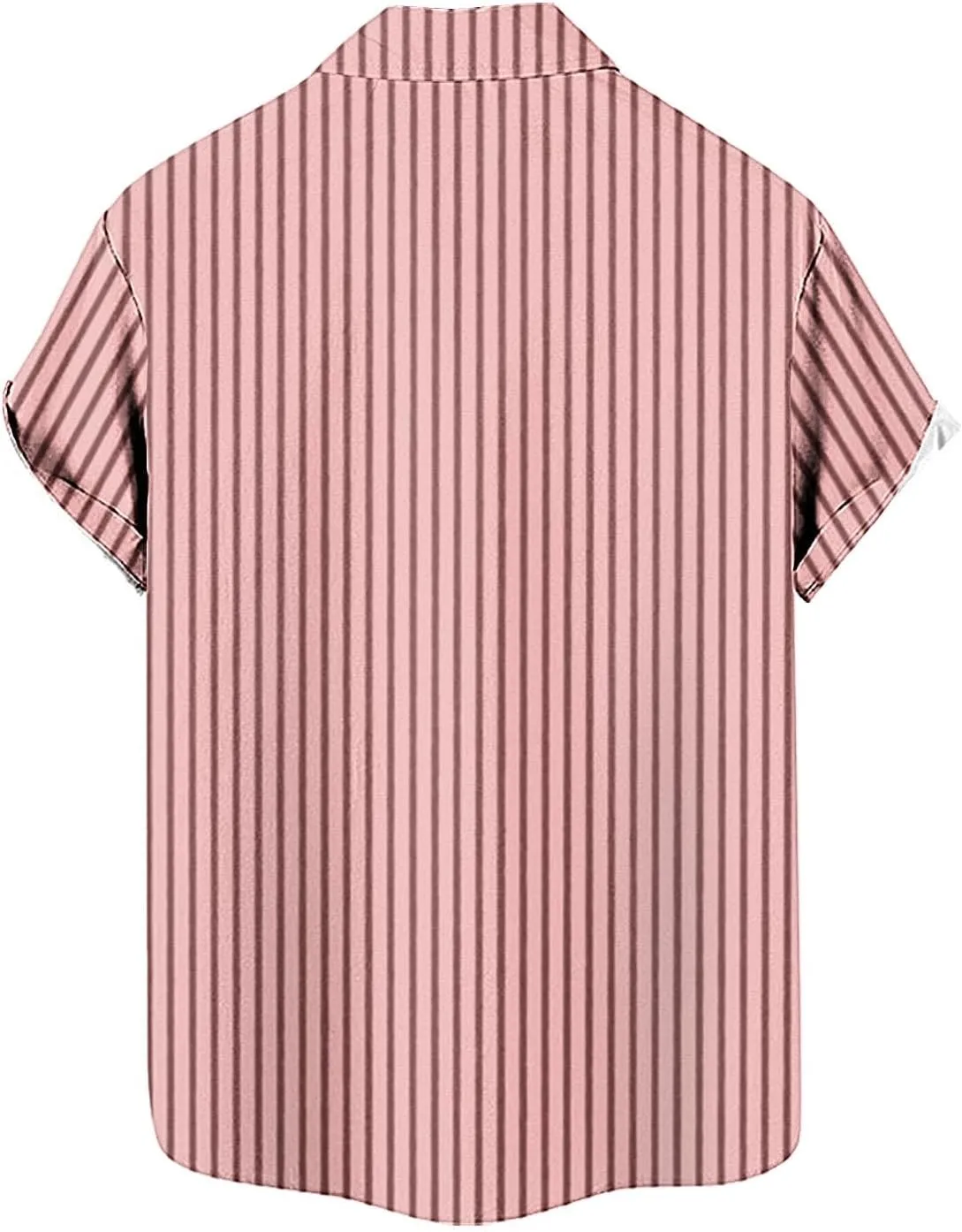 Men's Stripe Chambray Short Sleeve Button-Down Shirt, Wrinkle Resistant, Lapel Collar, Breathable Soft Comfy Shirts