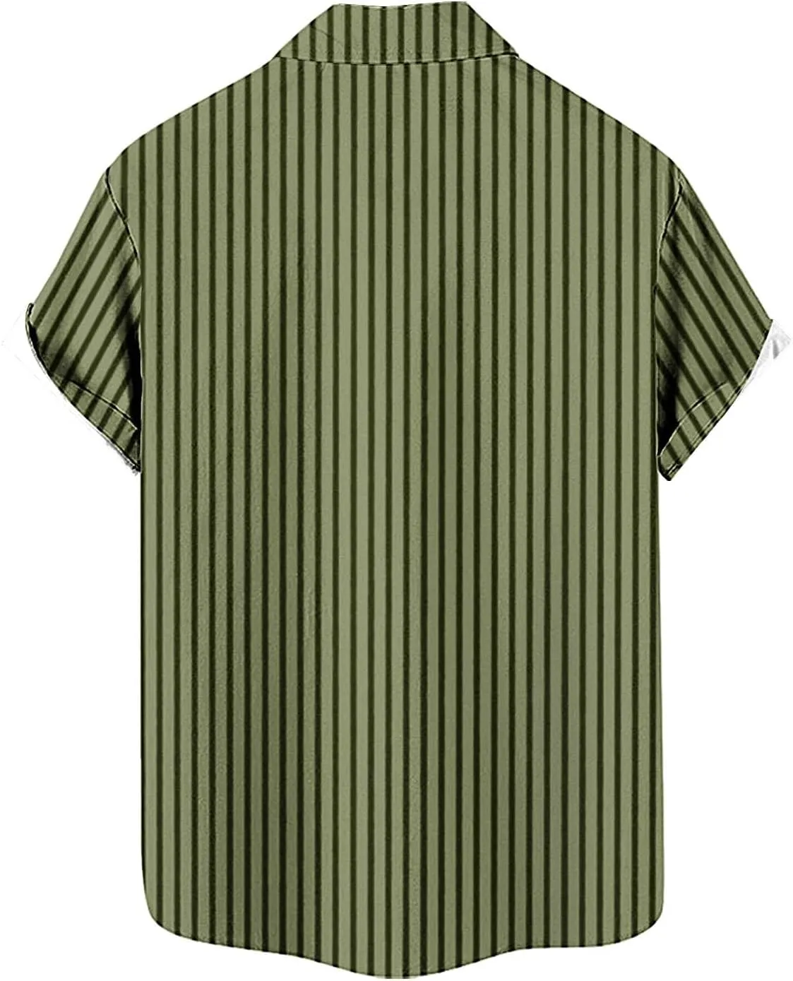 Men's Stripe Chambray Short Sleeve Button-Down Shirt, Wrinkle Resistant, Lapel Collar, Breathable Soft Comfy Shirts