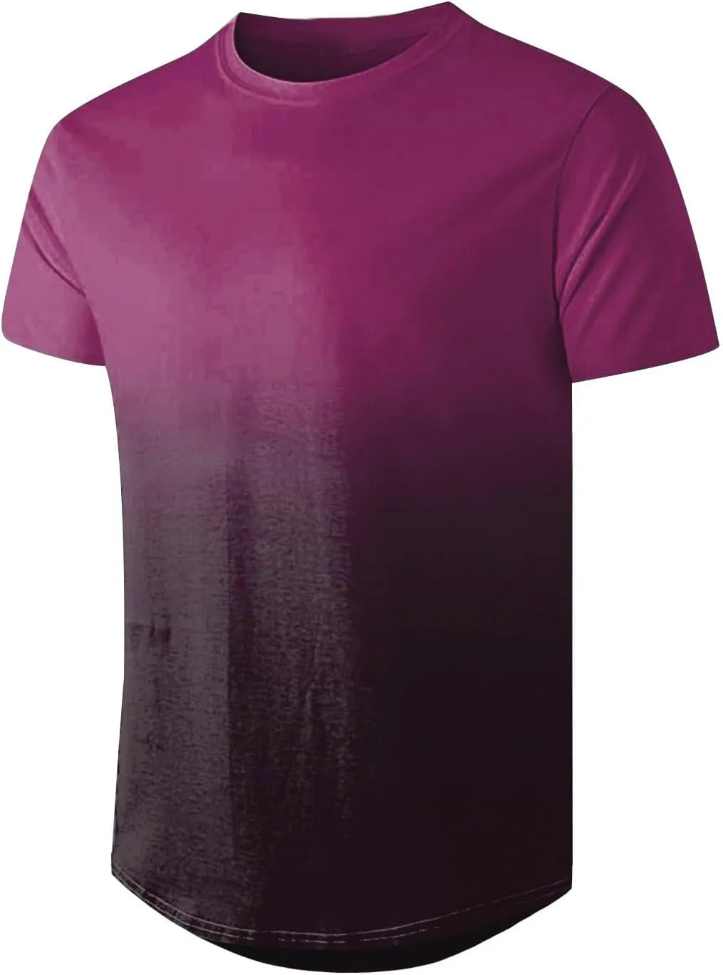 Mens Summer Casual Shirts Trendy Loose Short Sleeve Crew Neck Gradient Color Tee Tops Fashion Athletic T-Shirts