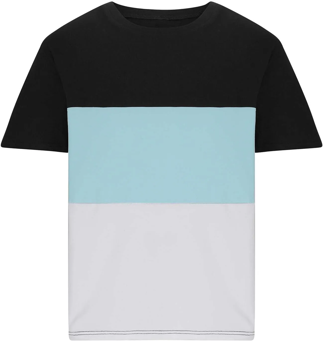 Mens T-Shirts Trendy 2024 Contrasting Color Crew Neck Short Sleeve Tees Moisture Wicking Comfort Loose Shirt
