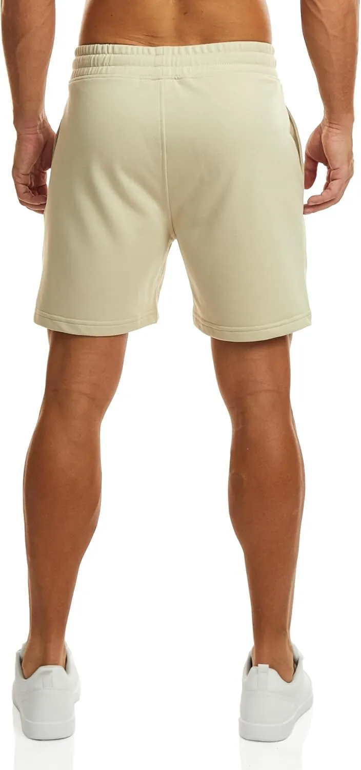 Ouber Men's Cotton Sweat Shorts Athletic Gym Workout Shorts Sporty Casual Shorts