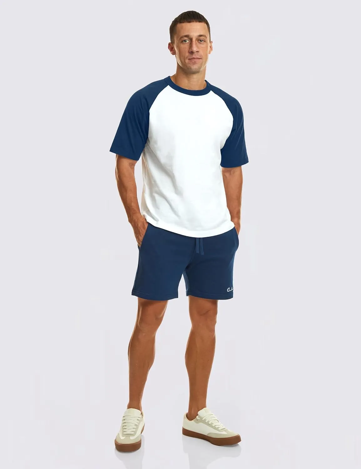 Ouber Men's Cotton Sweat Shorts Athletic Gym Workout Shorts Sporty Casual Shorts