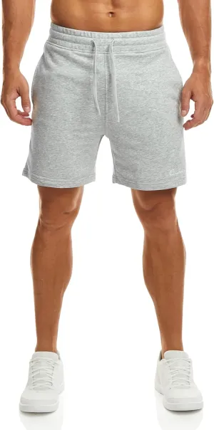 Ouber Men's Cotton Sweat Shorts Athletic Gym Workout Shorts Sporty Casual Shorts