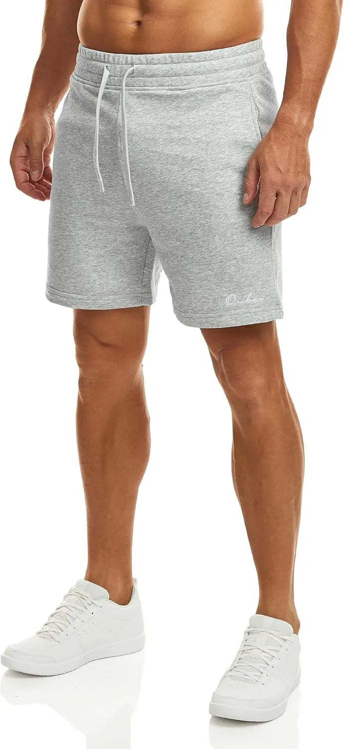 Ouber Men's Cotton Sweat Shorts Athletic Gym Workout Shorts Sporty Casual Shorts
