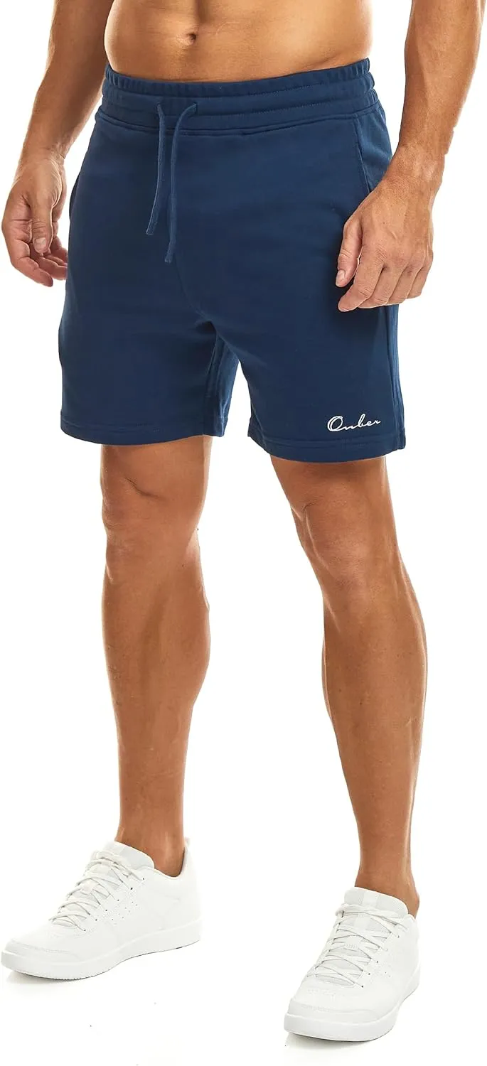 Ouber Men's Cotton Sweat Shorts Athletic Gym Workout Shorts Sporty Casual Shorts