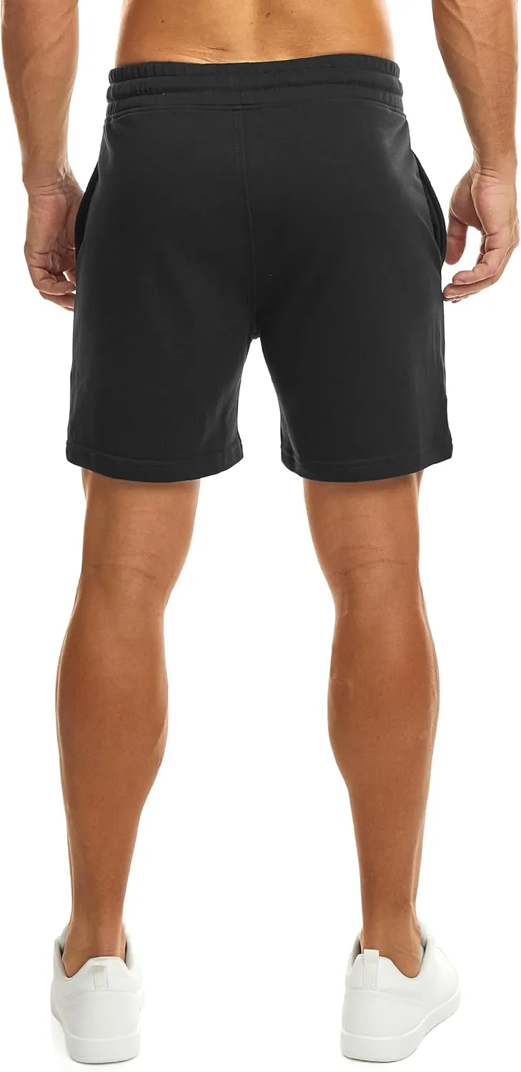 Ouber Men's Cotton Sweat Shorts Athletic Gym Workout Shorts Sporty Casual Shorts