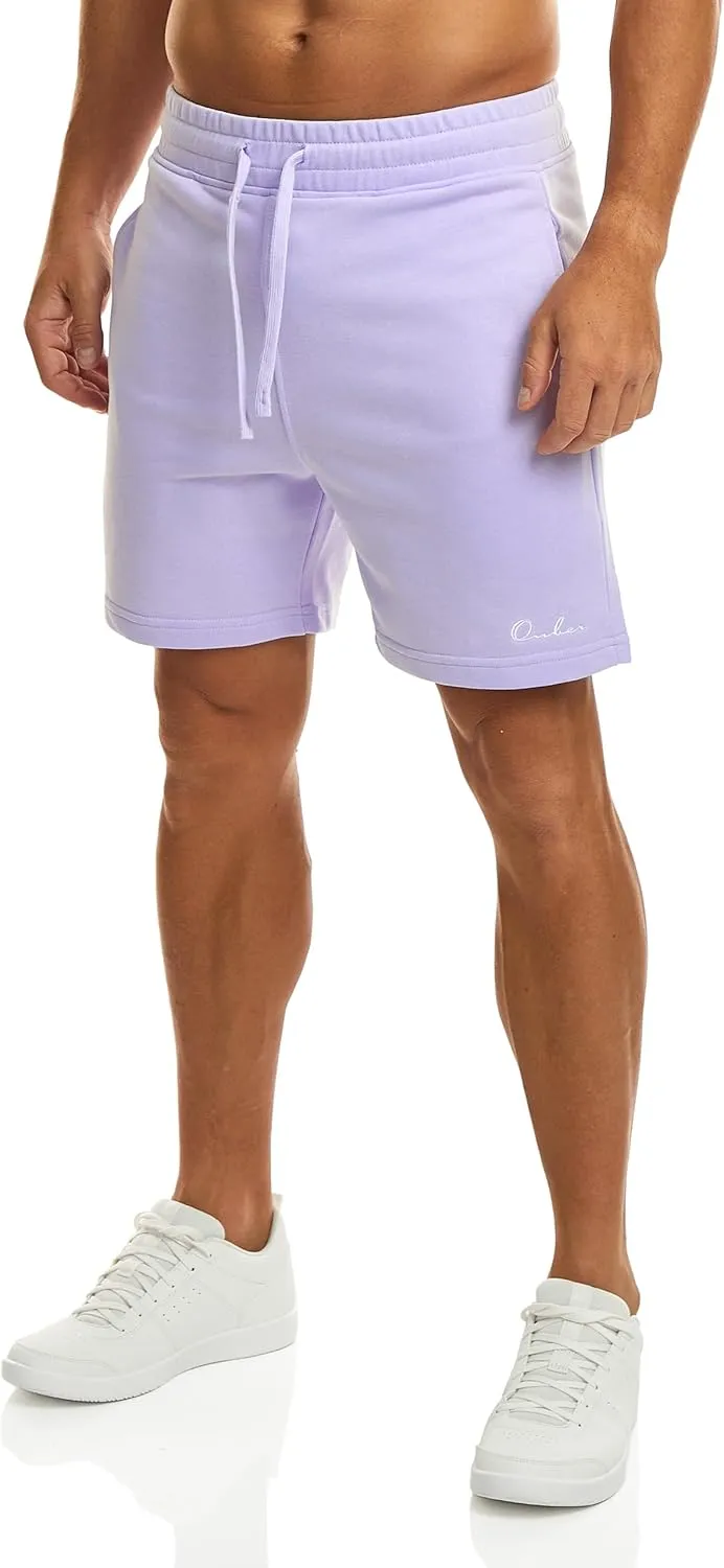 Ouber Men's Cotton Sweat Shorts Athletic Gym Workout Shorts Sporty Casual Shorts