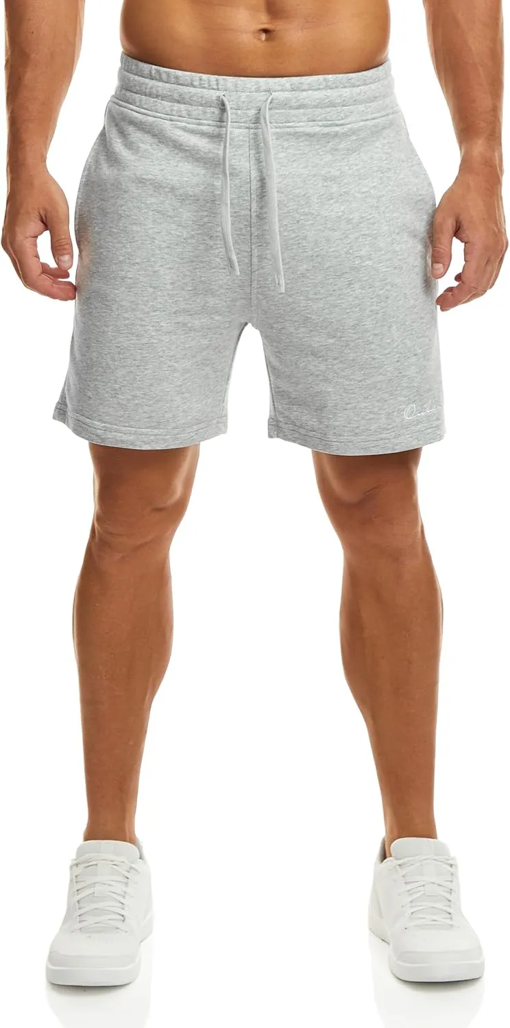 Ouber Men's Cotton Sweat Shorts Athletic Gym Workout Shorts Sporty Casual Shorts
