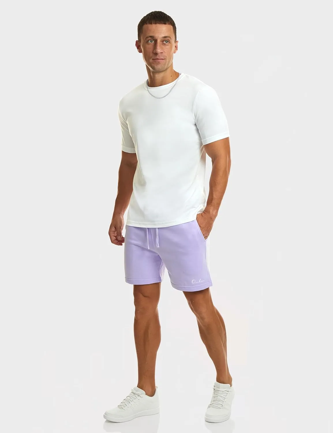 Ouber Men's Cotton Sweat Shorts Athletic Gym Workout Shorts Sporty Casual Shorts