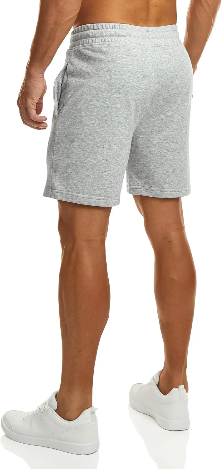 Ouber Men's Cotton Sweat Shorts Athletic Gym Workout Shorts Sporty Casual Shorts