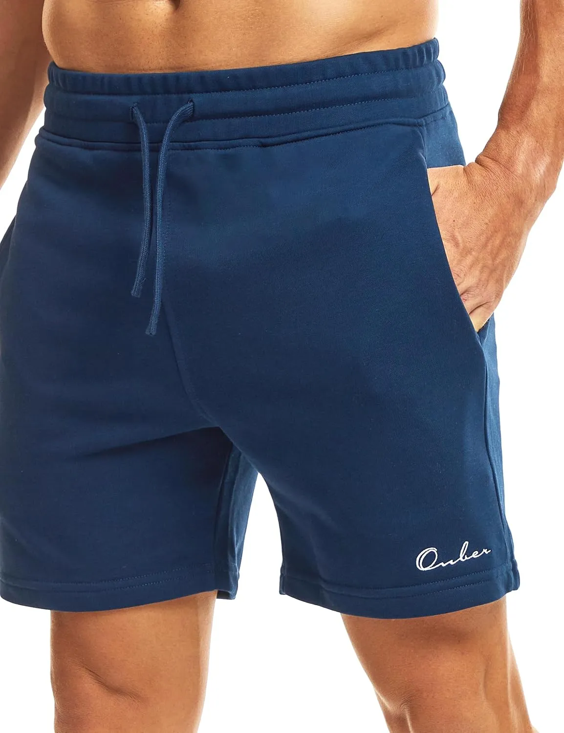 Ouber Men's Cotton Sweat Shorts Athletic Gym Workout Shorts Sporty Casual Shorts