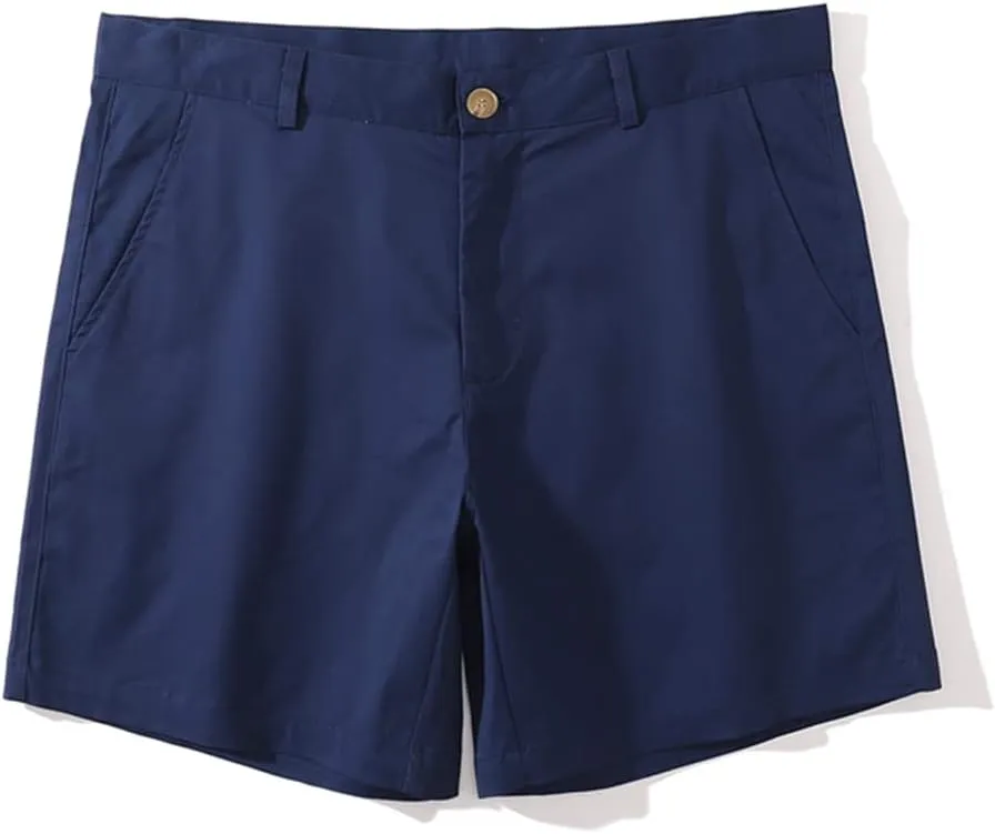 Oymyakon Men's Chino Shorts 6 Inch Slim Fit Shorts Cotton Stretch Casual Shorts Summer Flat Front Shorts