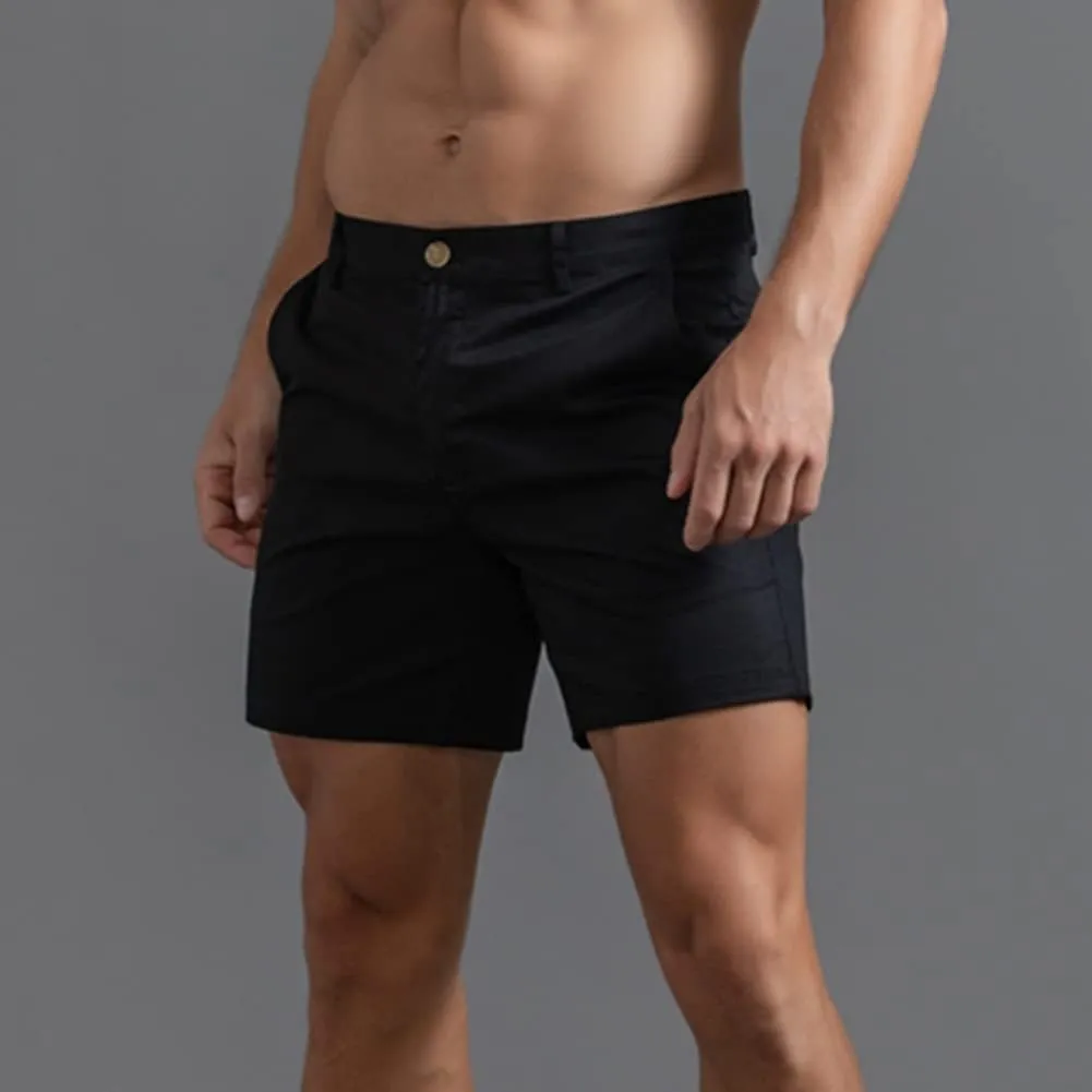 Oymyakon Men's Chino Shorts 6 Inch Slim Fit Shorts Cotton Stretch Casual Shorts Summer Flat Front Shorts