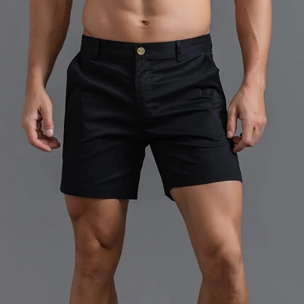 Oymyakon Men's Chino Shorts 6 Inch Slim Fit Shorts Cotton Stretch Casual Shorts Summer Flat Front Shorts