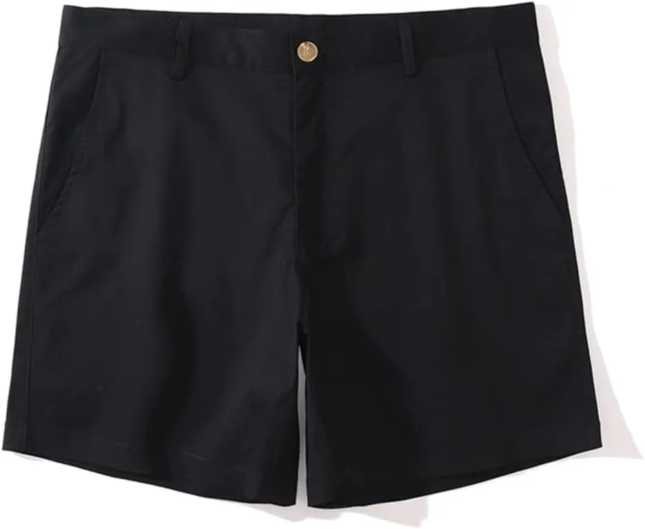 Oymyakon Men's Chino Shorts 6 Inch Slim Fit Shorts Cotton Stretch Casual Shorts Summer Flat Front Shorts