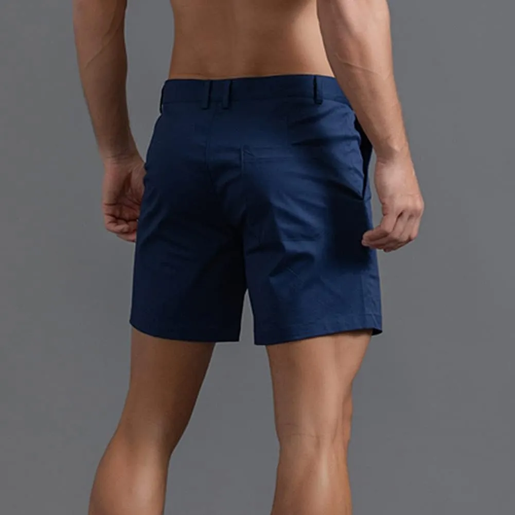 Oymyakon Men's Chino Shorts 6 Inch Slim Fit Shorts Cotton Stretch Casual Shorts Summer Flat Front Shorts