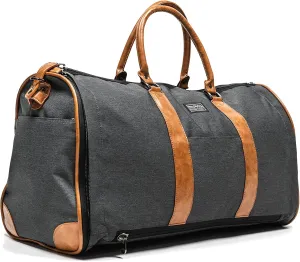 PKG Rosedale Duffel | Garment Bag 41L. Recycled Weather Resistant 600D Double Layer construction. 16" Laptop. (Recycled Dark Grey)
