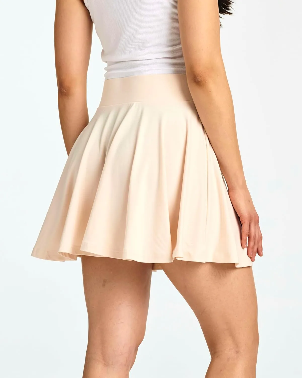 Real Essentials 4 Pack: Women's Basic Casual Stretchy Mini Skirt - Skater A-Line Flowy Flared (Available in Plus Size)