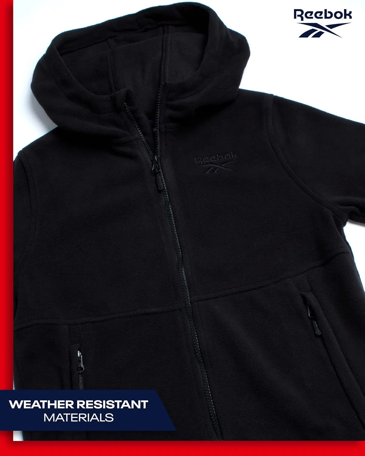 Reebok Boys' Jacket - Warm Polar Fleece Insulated Jacket - Weather Resistant Zip Up Hooded Jackets for Boys (Sizes: 4-20)