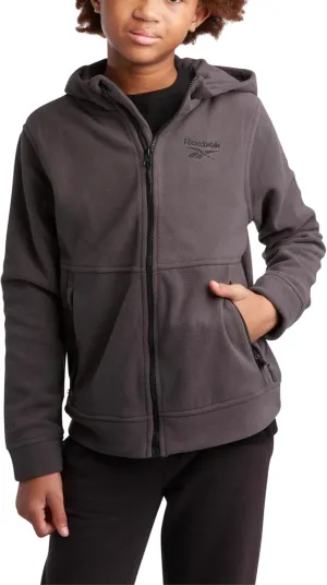 Reebok Boys' Jacket - Warm Polar Fleece Insulated Jacket - Weather Resistant Zip Up Hooded Jackets for Boys (Sizes: 4-20)
