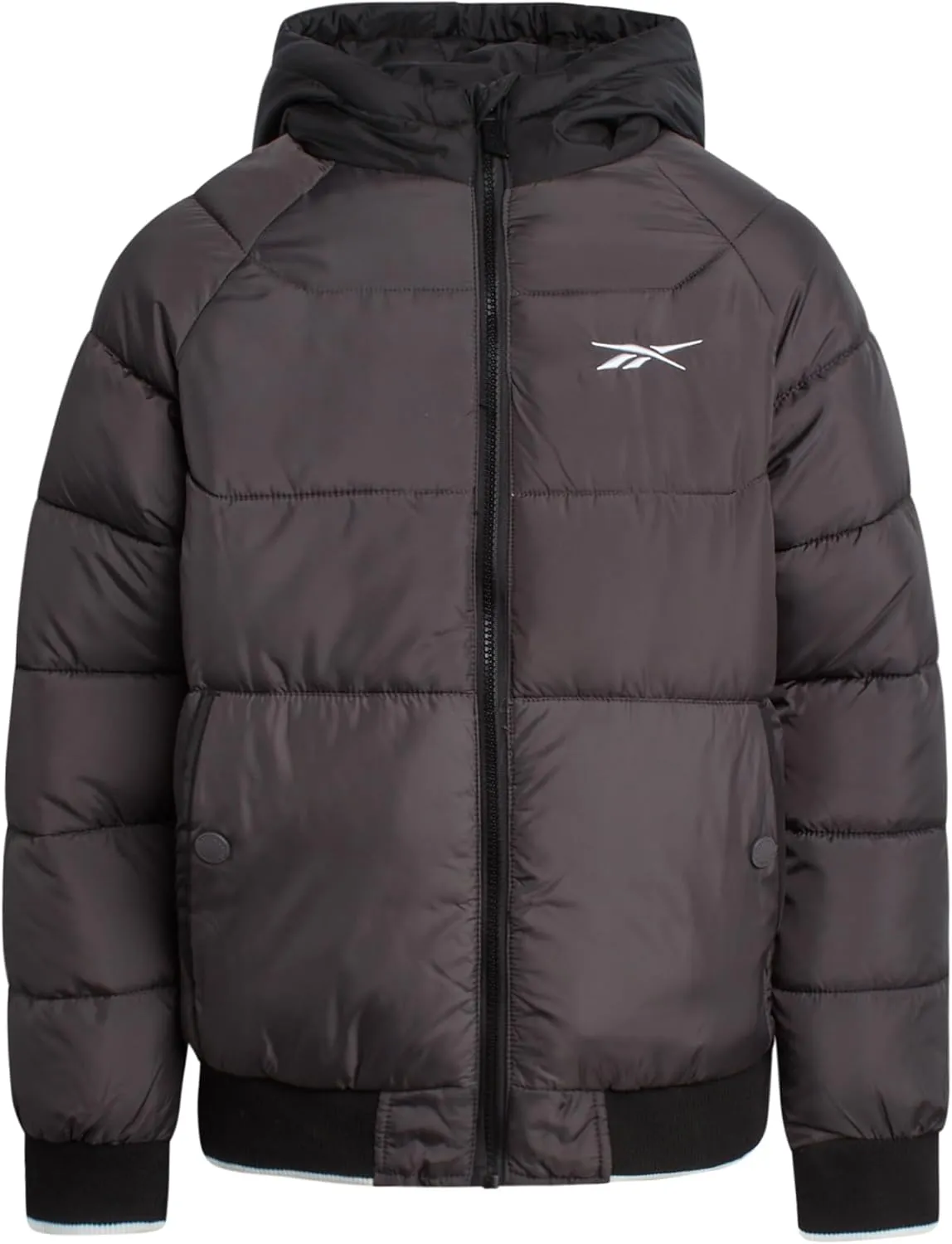 Reebok Boys' Winter Coat - Heavyweight Full Zip Up Quilted Puffer Snow Parka - Weather Resistant Ski Jacket for Boys (8-20)