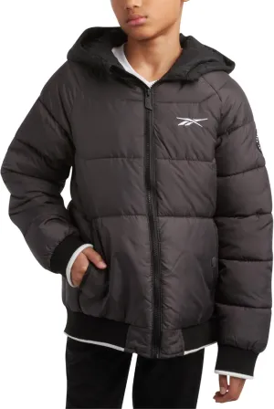 Reebok Boys' Winter Coat - Heavyweight Full Zip Up Quilted Puffer Snow Parka - Weather Resistant Ski Jacket for Boys (8-20)