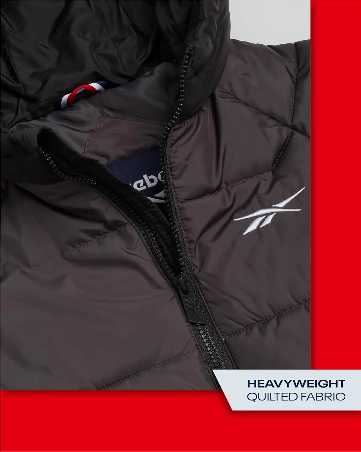 Reebok Boys' Winter Coat - Heavyweight Full Zip Up Quilted Puffer Snow Parka - Weather Resistant Ski Jacket for Boys (8-20)