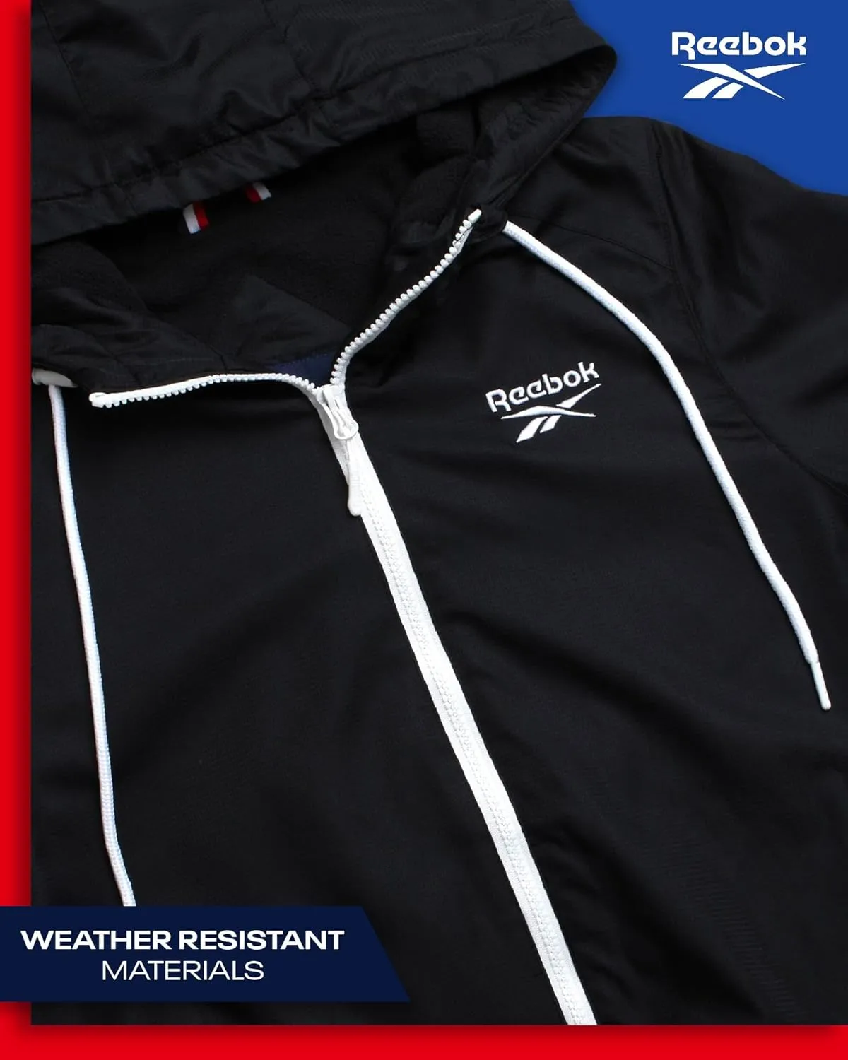 Reebok Women's Jacket - Weather Resistant Fleece Lined Windbreaker Jackets for Women  Cozy Zip Up Hoodie Jacket (S-XL)