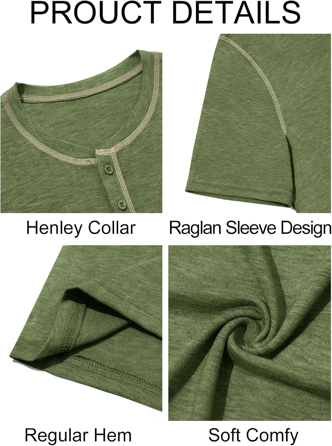 Runcati Mens Henley Shirts Short Sleeve Casual Lightweight Stretchy Basic Tee Summer Vintage T-Shirts