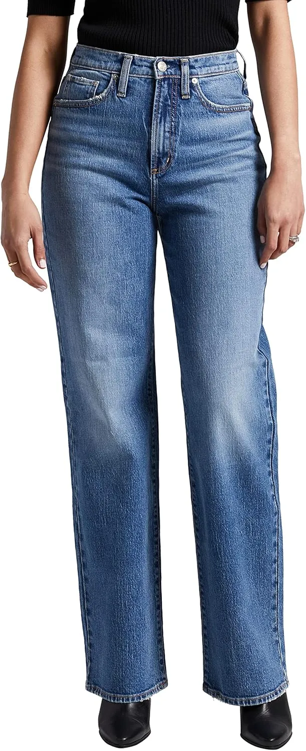 Silver Jeans Co. Women's Highly Desirable High Rise Trouser Leg Jeans
