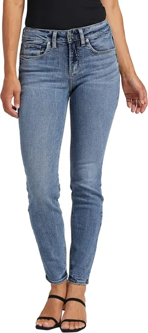 Silver Jeans Co. Women's Suki Mid Rise Curvy Fit Skinny Jeans