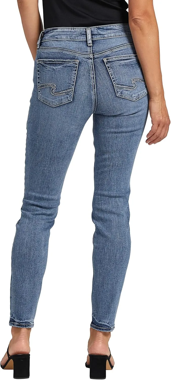 Silver Jeans Co. Women's Suki Mid Rise Curvy Fit Skinny Jeans