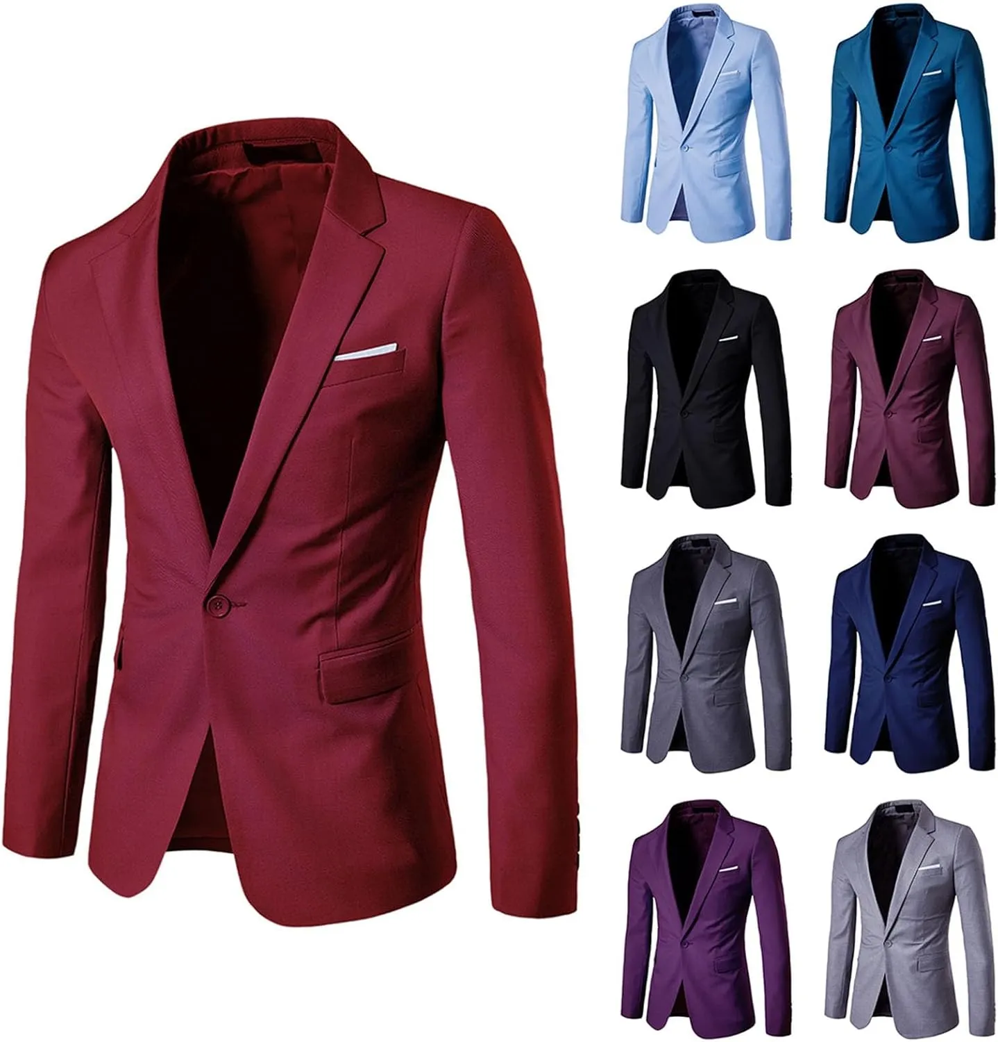 Sports Coats For Men 2024 One Button Suit Coat Jacket Tops Men Fashion Summer Sports Jackets For Men White Suit Men