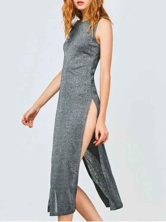 TastyHottie - Trendy Sleeveless High Slit Club Dress