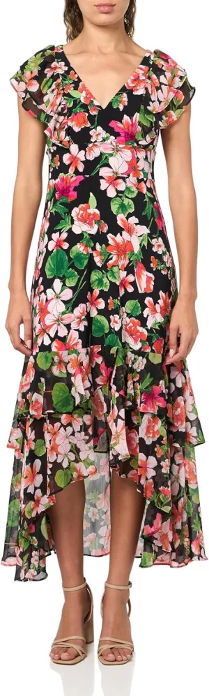 Tommy Hilfiger Women's Light V Neck Flattering Maxi Dress